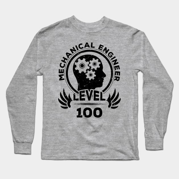 Level 100 Mechanical Engineer Gift For Mechanical Engineer Long Sleeve T-Shirt by atomguy